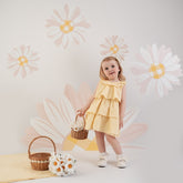 Little A Little A Bunnies & Bows Collection - Aria frill seersucker dress and panties. Sweet Lemon